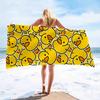 Sun-Kissed Fun: Yellow Rubber Duck-Print Beach Towel for Summer Suitable for Towels, Bath Towels, Beach Towels