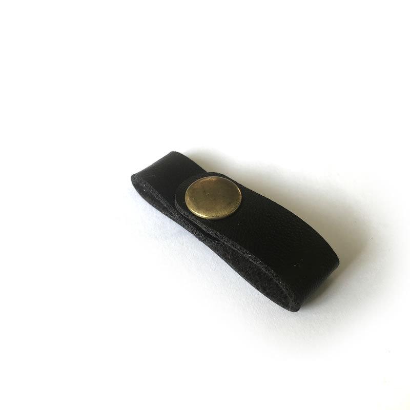Faux Leather Earphone & Data Cable Organizer with Buckle