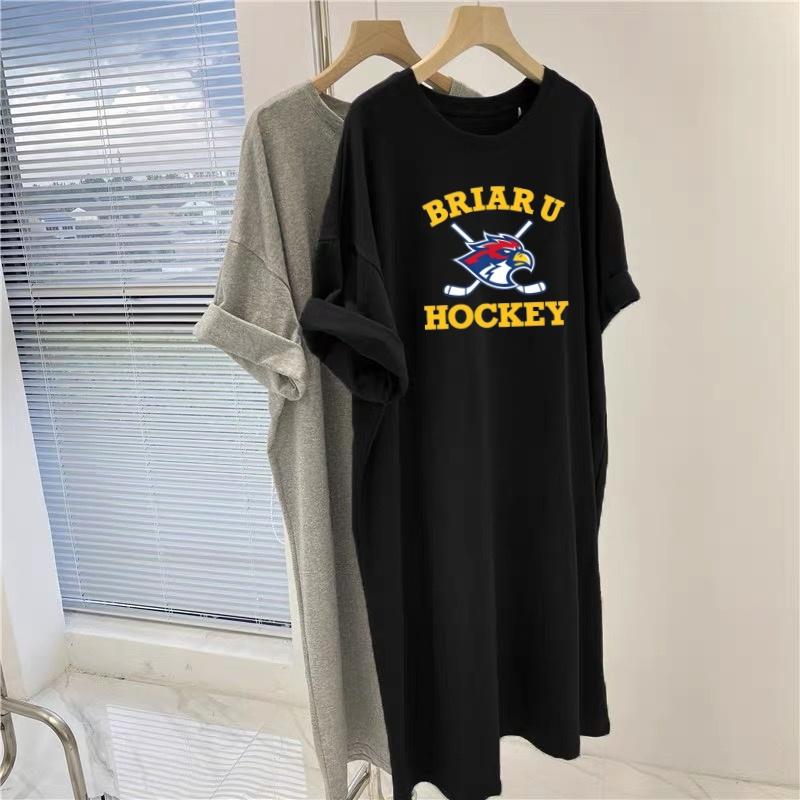 Abito Maglietta Tondo Collo Larga Taglia Larga Fuori dal Campus - Abito Lungo - Camicia da Notte da Donna Stile Rilassato Sopra il Ginocchio