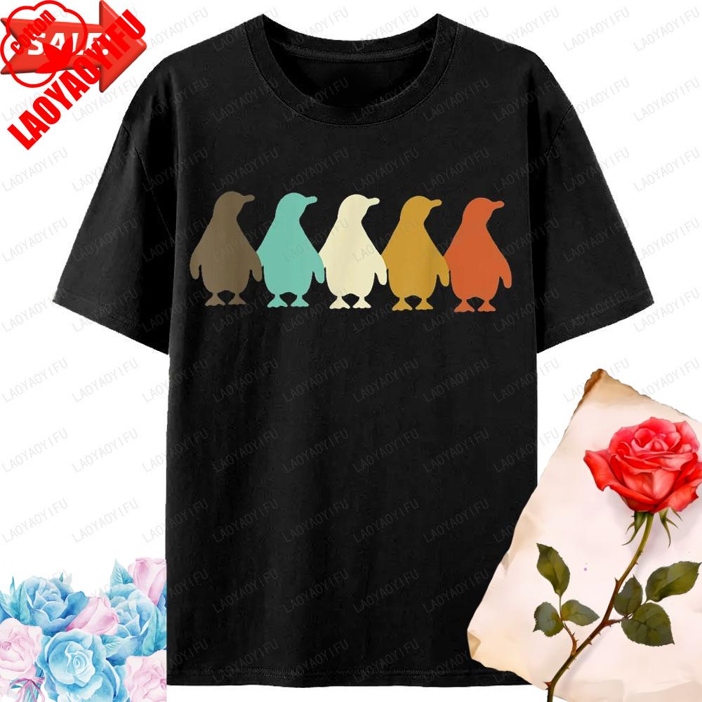 Crewneck Penguin Graphic T Shirts Tops Penguin Animal Lover Tshirt For Unisex Unisex Funny Lovely Simple Casual Printed TShirt S