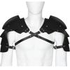 Medieval Shoulder Pauldron Adjustable Black Buckle Steampunk PU Leather Shoulder Armors Cover Cape Live Show DJ Club Men Costume
