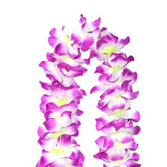 Colar de colares havaianos, decoração de colares de flores falsas de seda colorida, colar de flores falsas de verão, decoração de festa na piscina e praia, suprimentos