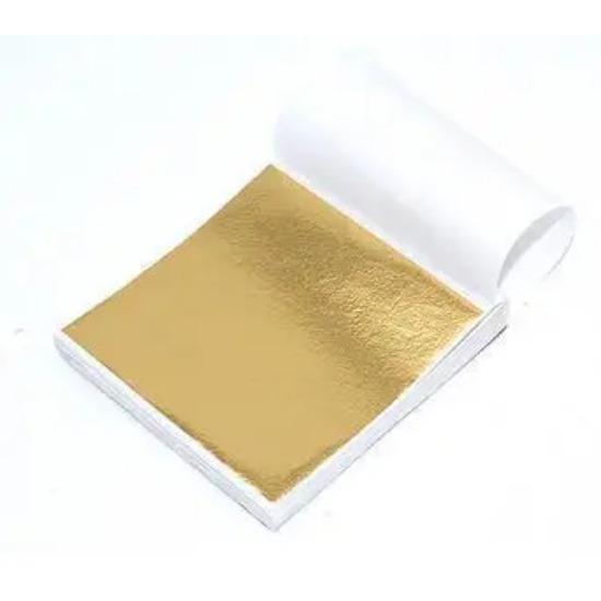 Papel de folha de ouro e prata imitação embalado individualmente para artesanato de resina epóxi faça você mesmo, papel de folha para fabricação de joias de unhas