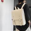 Solid Color Locomotive Lock Computer Daily Business Backpack Korean Version Casual Shoulder Backpack