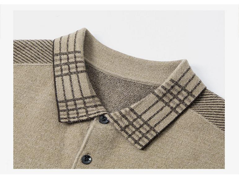 2025 Men's Autumn/Winter Knit Lapel T-shirt - Dad Style