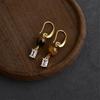Retro Melaard Tiger's Eye Handmade French Light Luxury Stud Earrings for Women