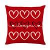 Valentine's Day Linen Love Plaid Double-Side Printed Pillowcase Home Living Room Sofa Decoration Cushion Cover