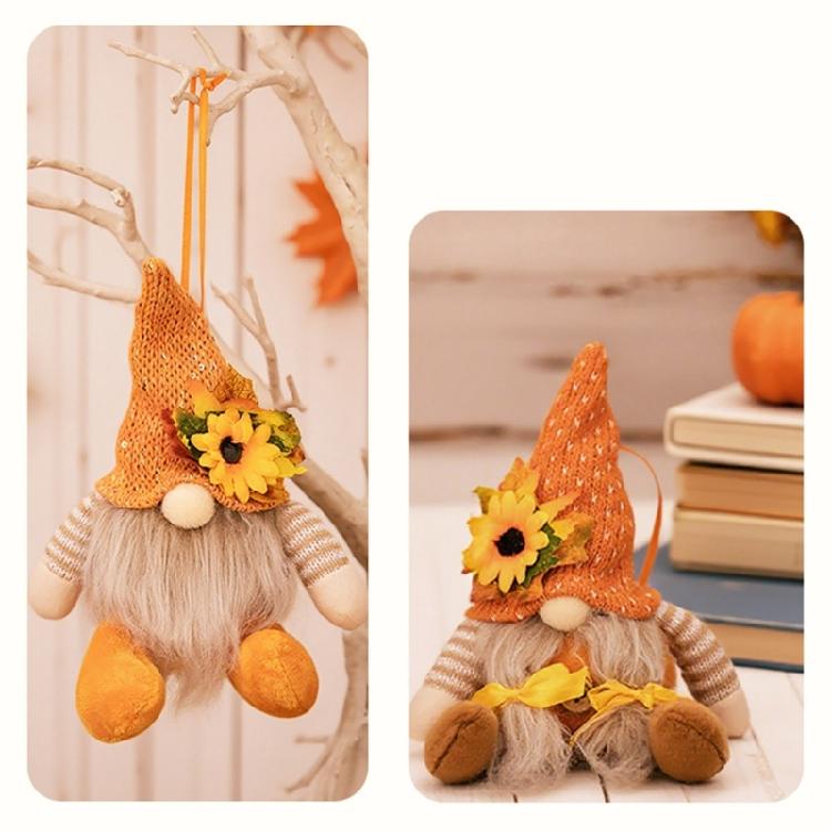 1Pair Harvest Festival Dwarf Dolls Set Handmade Gnomes Statuettes for Seasonal Home Embellishment Parties Supplies