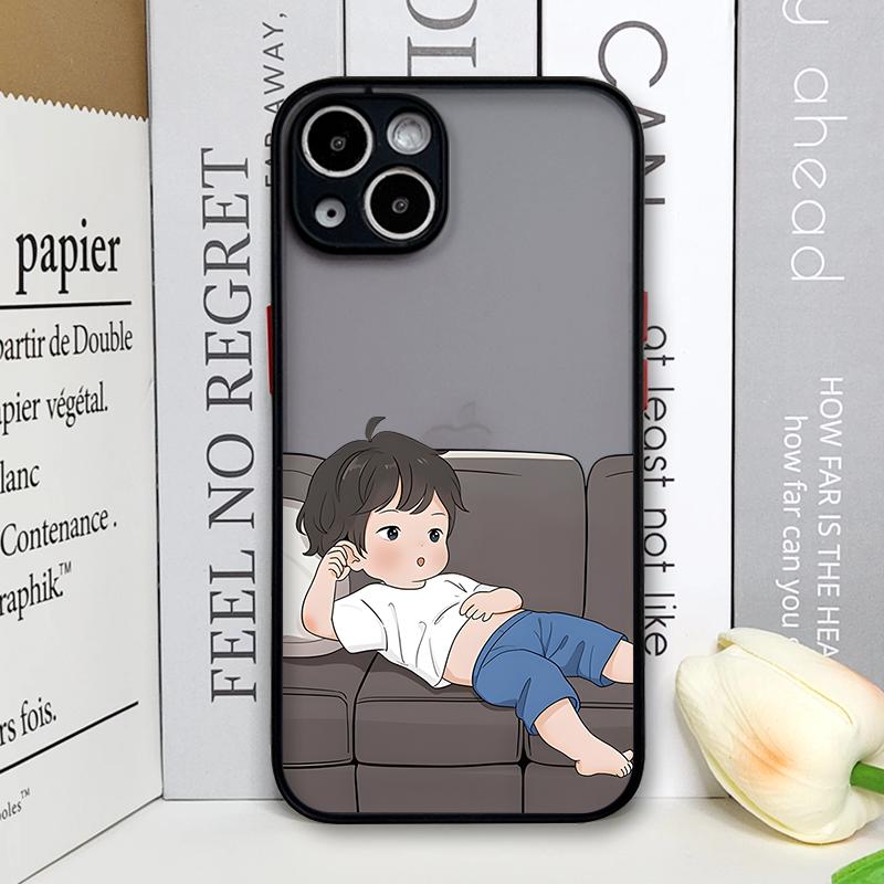 Kreative Cartoon Junge Mädchen Paare Partner Handyhülle für iPhone 17 16 Pro Max 15 14 13 12 11 XS MAX X XR 7 8 14 16 Plus Hartschalenhülle