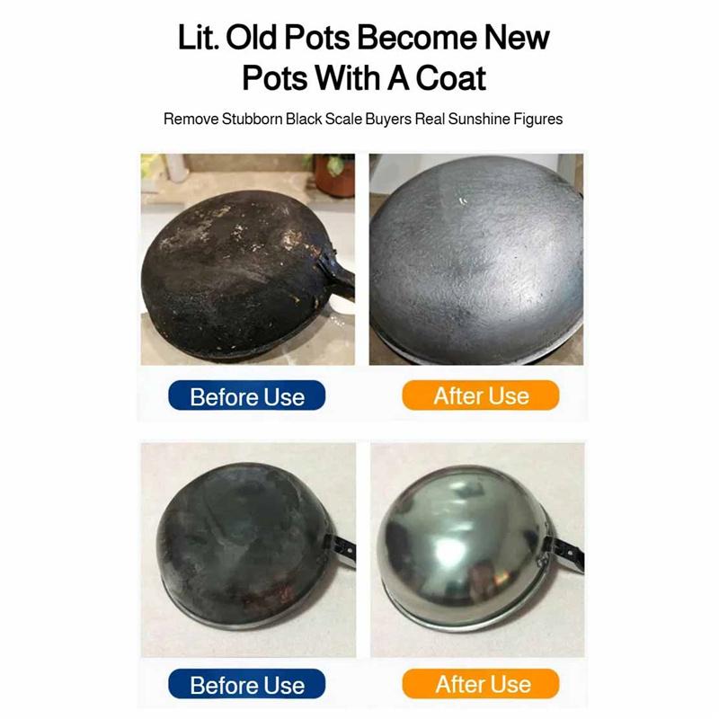 Powerful Stainless Steel Pot Pan Cleaner Strong Degreaser & Black Scour Remover Gel Burnt Bottom Cleaner for Cookware