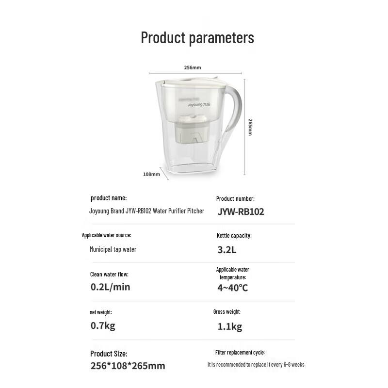 Joyoung Ocean Series 3.2L Water Filter Pitcher CN Plug (adapter Included)