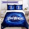 Set Lenzuola 3 Pezzi Stampato Chelsea FC Morbido Delicato sulla Pelle Lavabile Copripiumino e Federe Set Tutte le Stagioni Camera da Letto