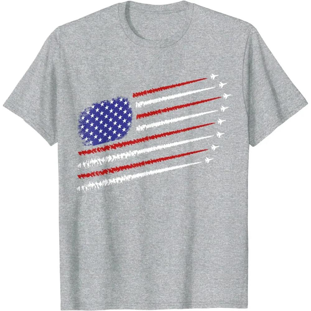 Fighter Jets with USA American Flag 4th of July Celebration T-Shirt