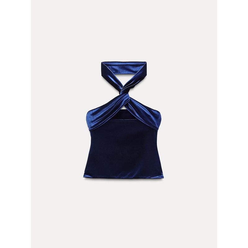 Za2024 Autumn New Women's Clothing Sexy Hanging Collar Velvet Elegance Sleeveless Halter Top 9511072