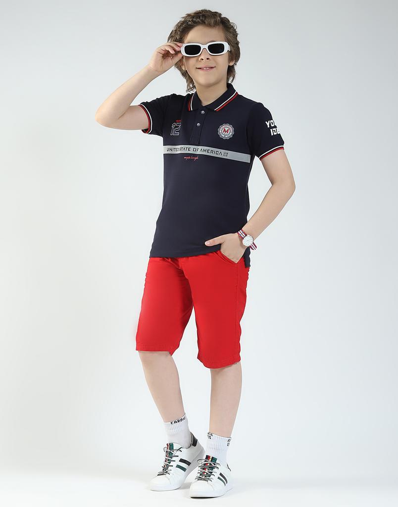 MONTE CARLO Boys Printed Collar Neck T-Shirt