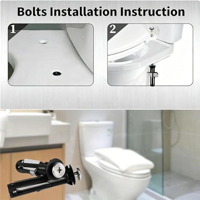 AT19-2027 New Toilet Seat Bolts Toilet Seat Fastener Bolt Kit Replacement