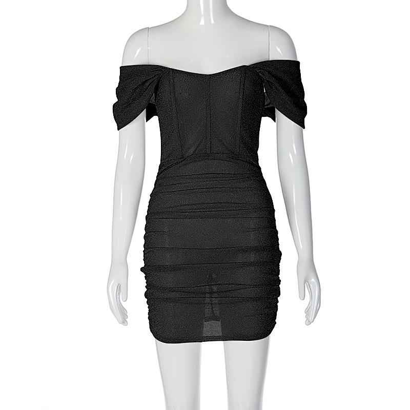Fashion Ladies Slim Dress Sexy Hip Skirt Shows Thin Solid Color Dress For Woman