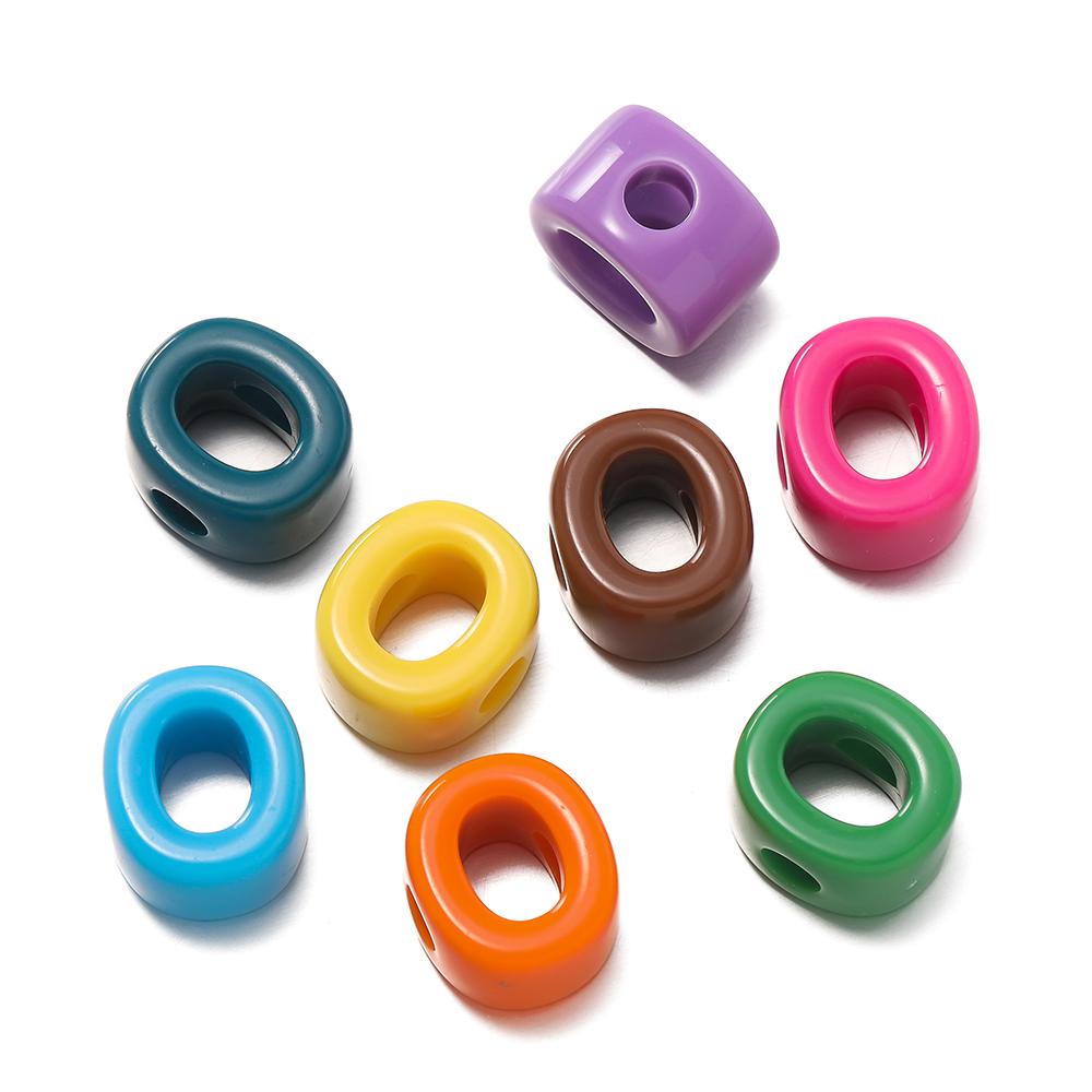 5Pcs A-Z Acrylic Big Hole Letter Beads Mix Colour Loose Spacer Beads for Making Key Chain Bracelet DIY Craft Jewelry Accessories