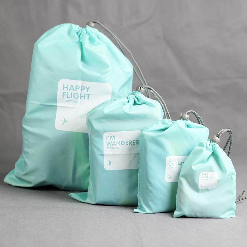 

Kiss the Rain Candy Color Drawstring Storage Bag Set (4 Pieces)