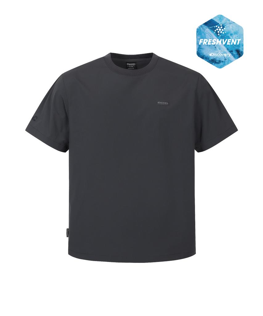 DISCOVERY EXPEDITION Uni Freshvent Essential Woven Short Sleeve T-Shirt (D.Grey)