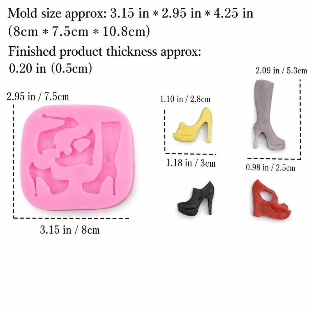 Silicone High Heel Shoe Silicone Mold Heat Resistant Chocolate Mold  Cupcake Topper