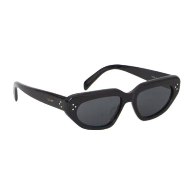 Celine Logo Mirrored Acetate Irregular Sunglasses Men sunglasses Black 4S273CPLB-38NO