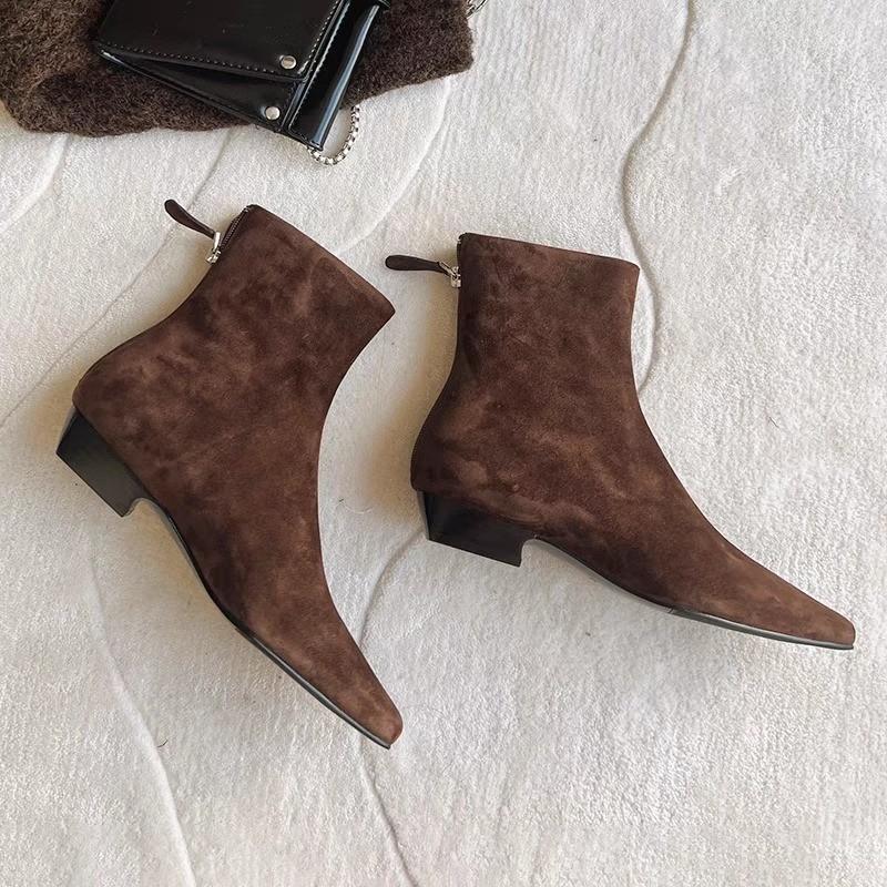 Fashion Winter Short Plush Women Ankle Boots Fashion Square Toe Short Booties Ladies Elegant Low Heels Largas Booties