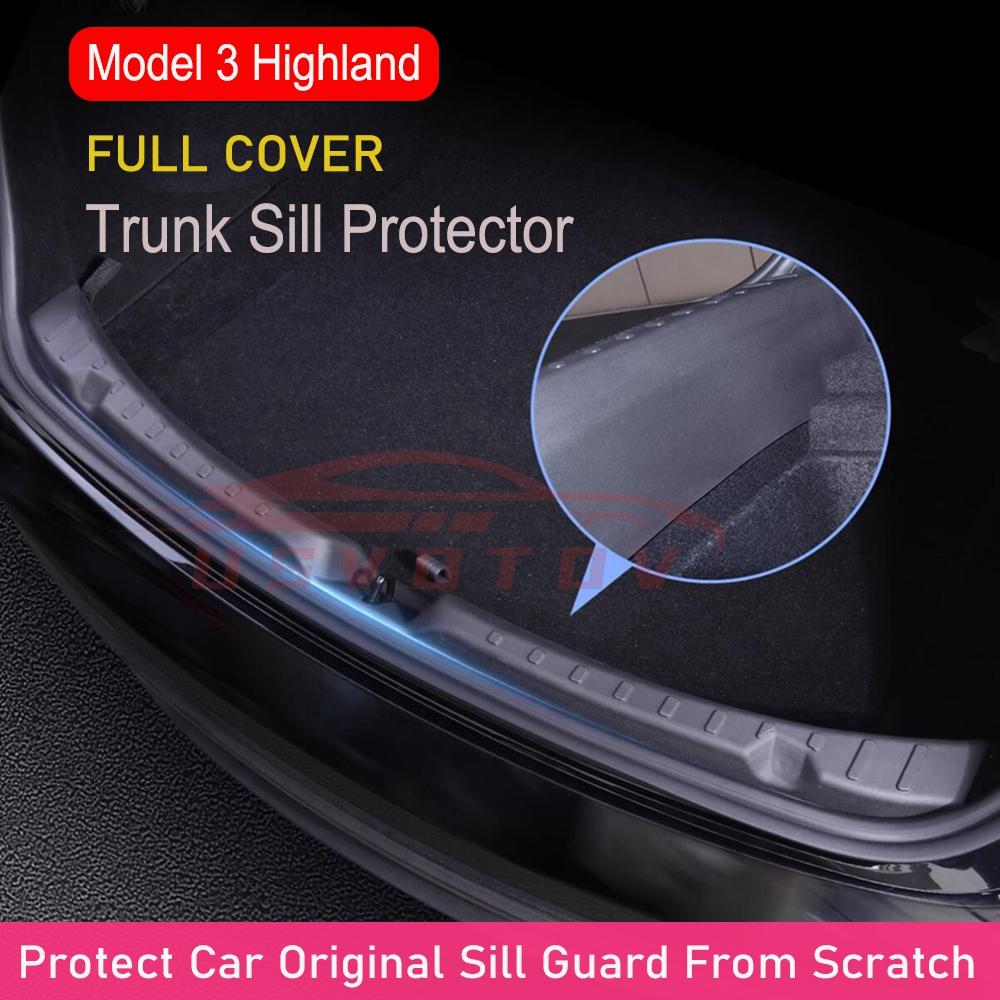 For Tesla Model 3 Highland 2025 2025 Trunk Sill Guard Protector Cargo Threshold Mat Anti-scratch Strip Organizer Car Accessories
