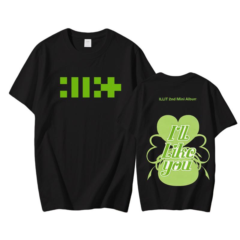 ILLIT Tees Tops 2025 Graphic Printing 100%Cotto Tee-shirt for Summer Cotton Fashion Tshirt Female Hombre Clothes High Quality