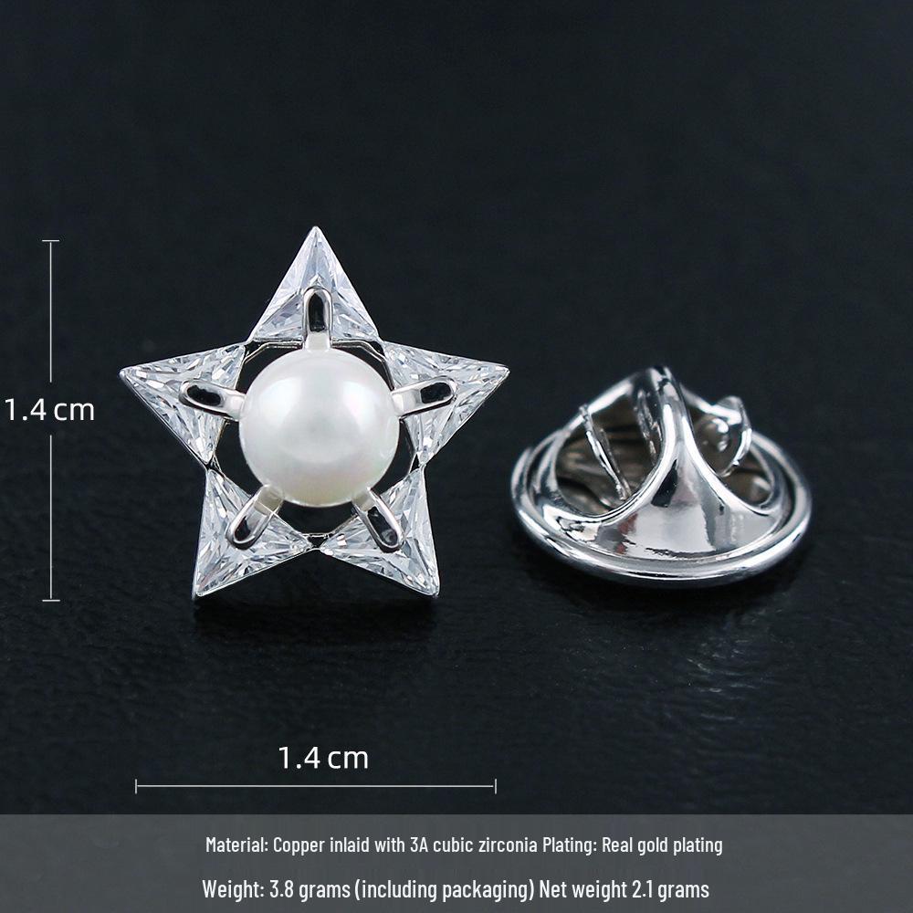 Elegant Snowflake Pearl Brooch for Women: High-End Zircon Star Niche Accessory