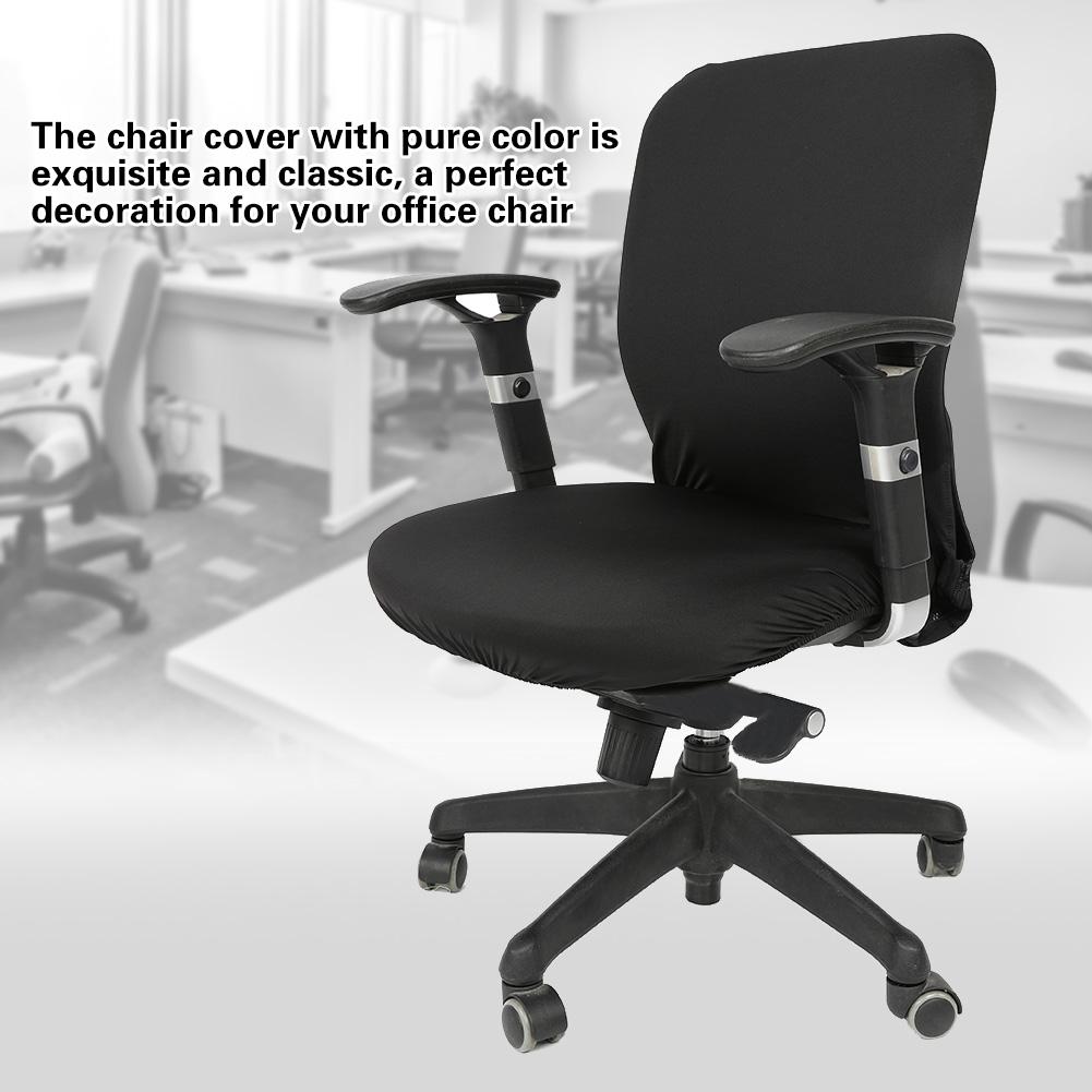 Elastic Stretchable Fabric Chair Seat Cover Protector for Office Computer Chairs (Black)