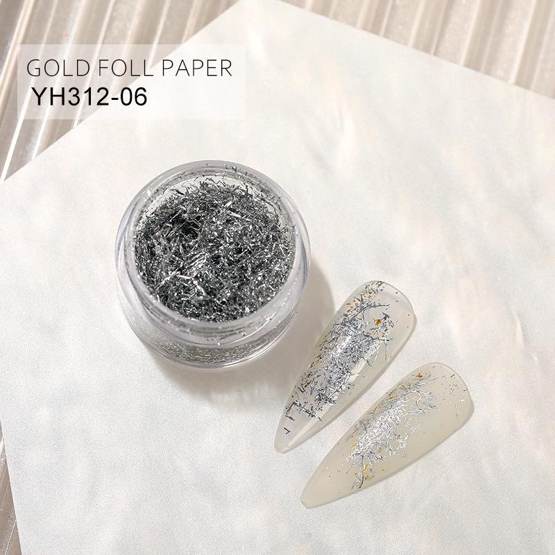 Ultra-Thin Iridescent Gold & Silver Nail Foil Fragments