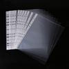 100 Pcs A4 Clear Document Folder Transparent Waterproof Case Document Paper Organizer 11-Hole File Folder for A4 Size Paper School Office Supplies