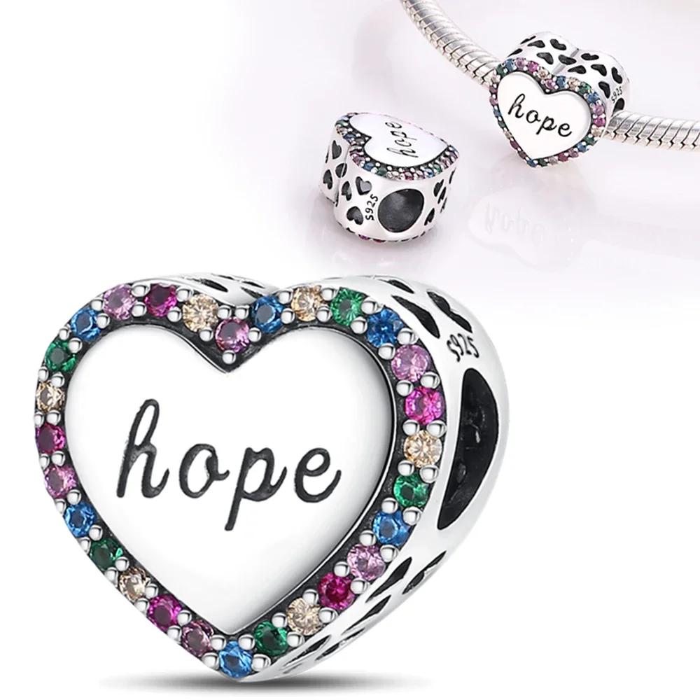 Copperromantic Heart Series Charms Hope Lovecopper Beads Fit Original Bracelet Diy Fine Jewelry Gifts For Women Making