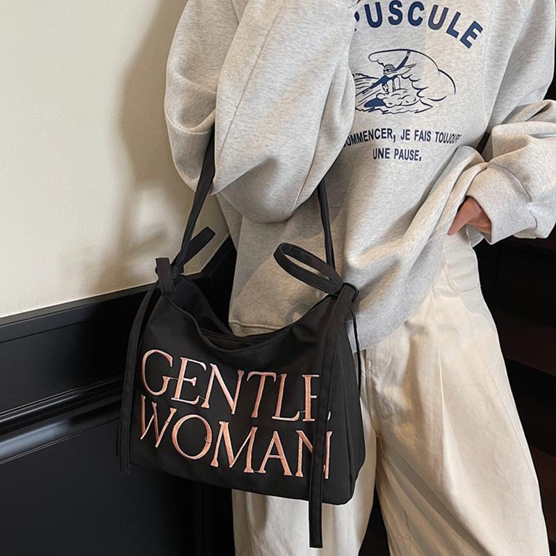 Underarm Bag 2025 New Fashion High-end Bow Nylon Cloth Bag Candy Color Thai Letter Single Shoulder Armpit Bag Handbag