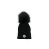 Moncler Căciulă tricotată cu pompon Logo Copii Pălării Negru I29543B0001804S01999