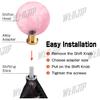 Marble Style Round Ball Shift Knob - Universal Fit For 5 & 6 Speed Manual/Automatic Vehicles, With 3 Adapters HTRACING (Light Pink)