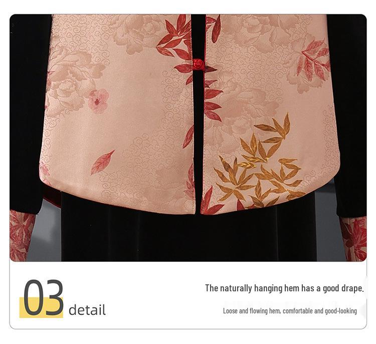 Spring Floral Vest Dress Set for Middle-Aged & Elderly Women: Stylish Base Layer & Outerwear for Spring & Autumn