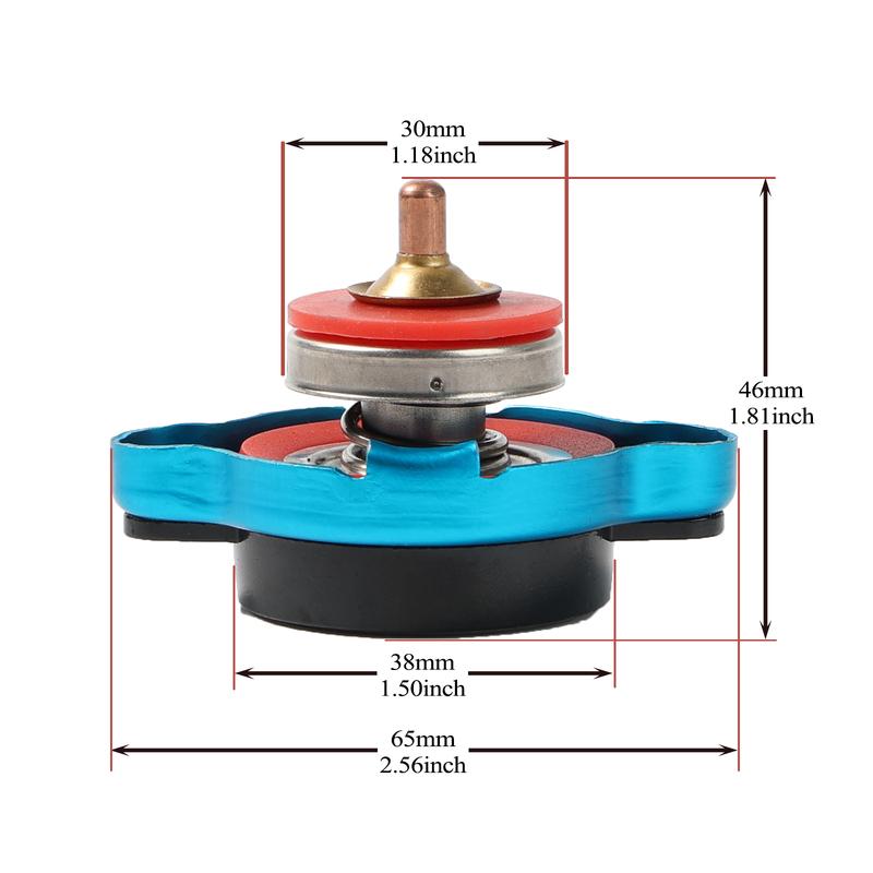 Safe Thermost Radiator Cap Tank Cover Water Temperature Gauge New 1.1 Bar 15.6Psi Big Head Updated DIY Black For Motorcycle Car