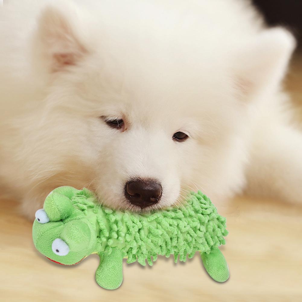 2 Pcs Frog and Hippo Shape Plush Dog Chew Bite Toy Pet Dogs Puppy Interactive Training Toys