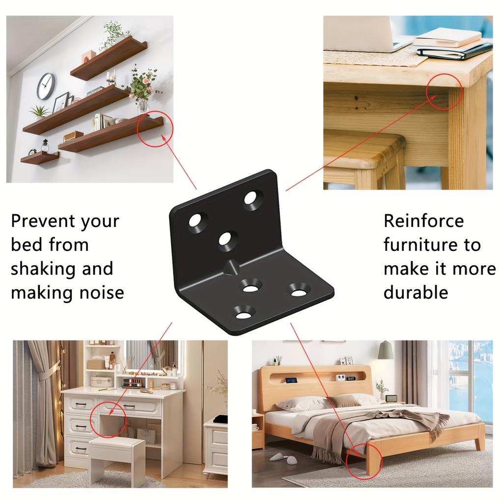 Stainless Steel L-Shaped Shelf Brackets - Heavy Duty, Adjustable, Waterproof & Sandproof with Screws for Industrial Use