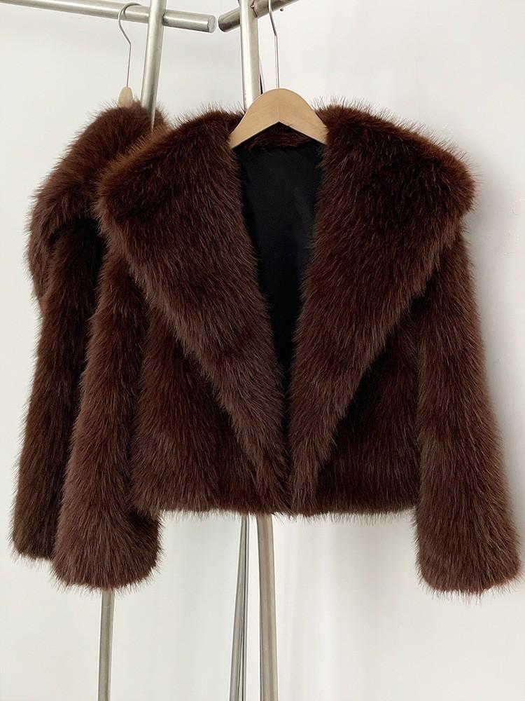 European and American autumn and winter new imitation fox fur coat women's short fashion fur coat coat