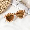 New Arrival 2-10 Years Kids Cute Round Sunglasses Boys Girls Baby Lattice Outdoor Children Fashion Cat Eye White Pink Shades