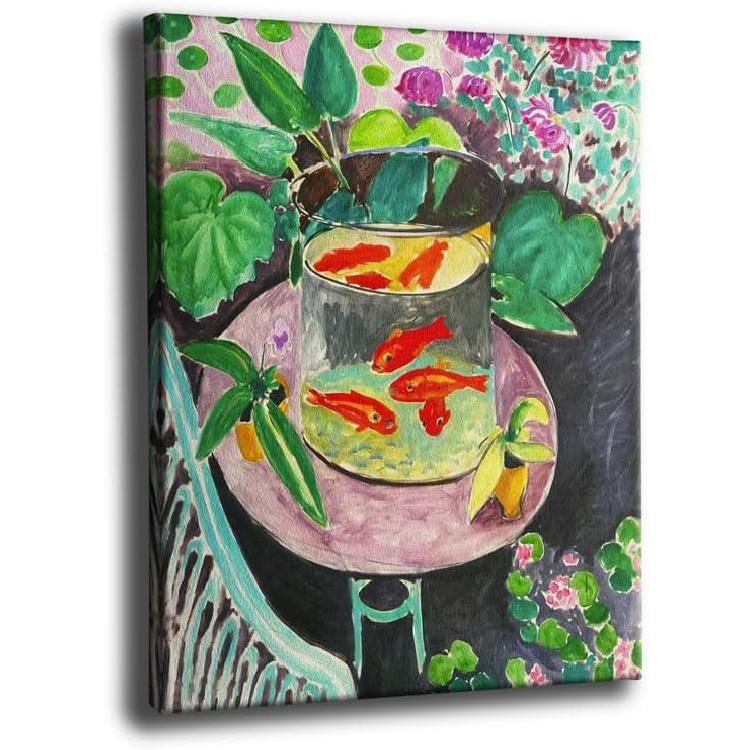 Henri Matisse Wall Art Goldfish 1911 Matisse Goldfish Framed Famous Painting Matisse Art Prints Aesthetic Posters on Canvas 12x16 Home Kitchen 16L  x 12W