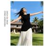 Korean Casual Sleeveless Color Block Mesh Maxi Dress - Women's Summer Slimming Style