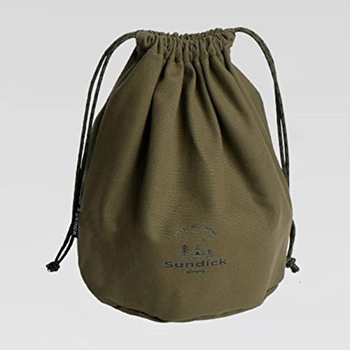 GUOOL Canvas Drawstring Bag, Tool Organizer, Durable, Portable Camping Pouch Bag, Fishing, Outdoor Activities, Hiking, Climbing, Large Green
