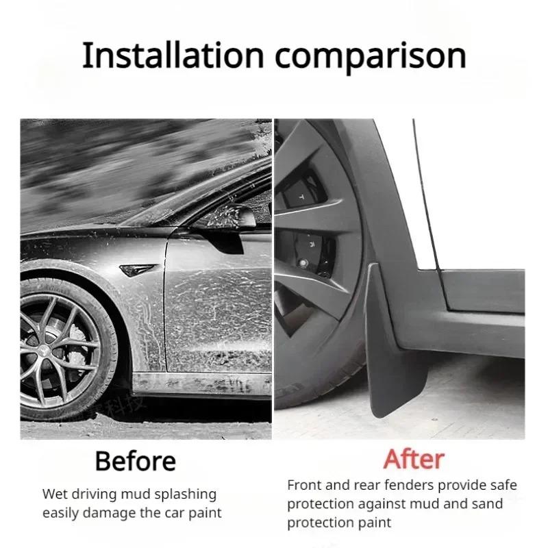 Fender for Tesla Model X S Upgrade Mudguard 4PCS Auto Splash Guard Replacement Protector Mud Guard Car Exterior Accessories