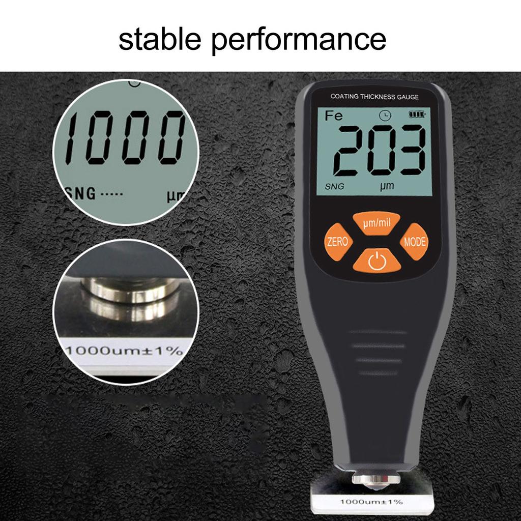 Paint Thickness Gauge Meter High Accuracy Automatic Identification Paint Film Car Coating Thickness Meter