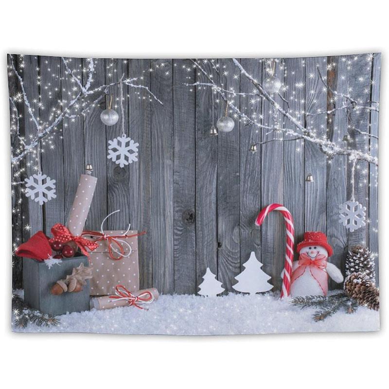 Christmas Snow Scene Party Background Wall Printed Tapestry Suitable For Home Decoration And Festive Atmosphere Christmas Decora
