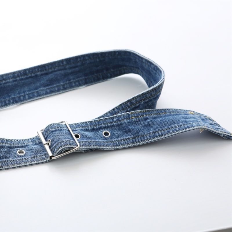 Blue Fashionable Womens Denim Belt For Skirts And Trench Coats Versatile Style 105cm